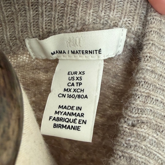 H&M mama beige split hem sweater - Picture 3 of 4